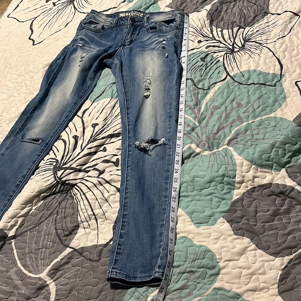 • Machine Pour Neuf Mode Blue Skinny Jeans - Picture 16 of 16